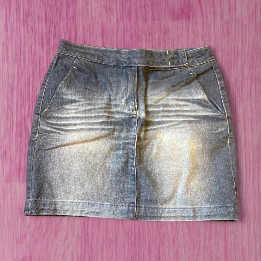 laundry shelli segal 2000s DEADSTOCK denim mini skirt